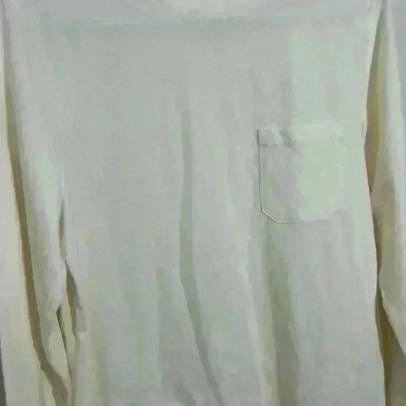 Long Sleeve Pocket Tee White Soft Everyday Casual Top Size M - Picture 2 of 6